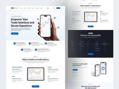 Secure trade Website design crypto design landing page redesign secure social trading trade ui web website