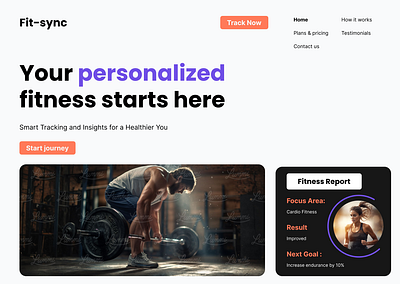 Fitness tracking website landing page design design designing figma landing page ui ux web webdesign website design