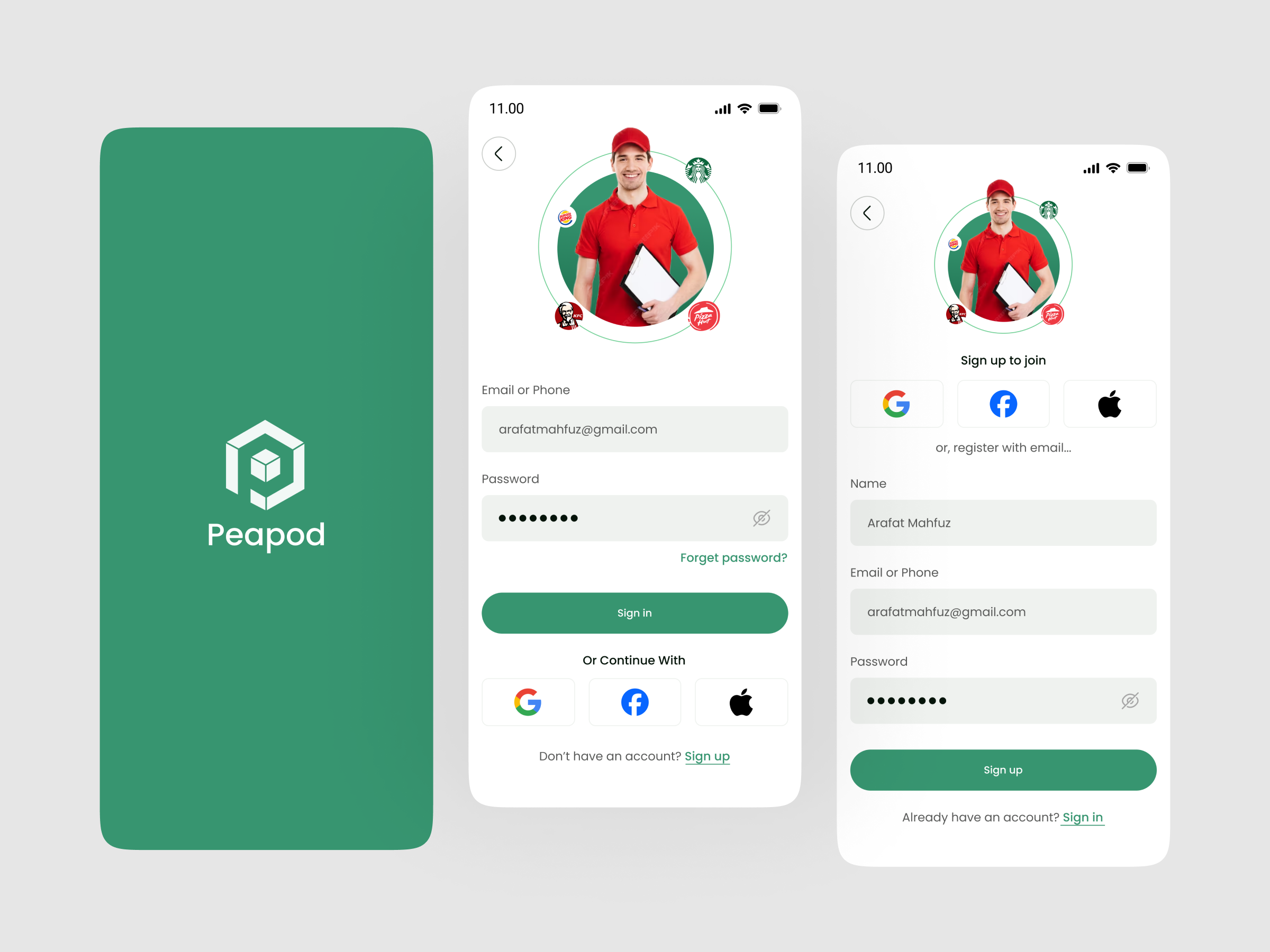 Delivery App Design app app design delivery app design food app log in mobile app sign in sign up ui design uiux