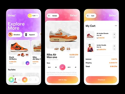 Sklep™ E-commerce App. app application appui design ecommerce minimal sajon ui ux