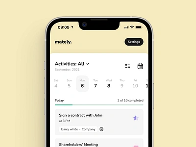 Mately 𐄂 Task list application list manage minimalism mobile app reminders task ui ux