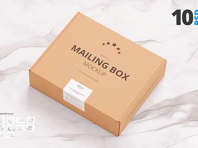 Shipping Mailing Box Mock Up 3d box boxes branding cardboard christmas container gift mailing mock up mockup moving boxes package packaging post postal shipping mailing box mock up shop sticker template