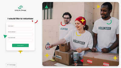 Sign-up page green organization register page sign up page signup page ui volunteer web design