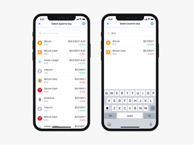 Coinspot — Select asset bitcoin crypto app cryptocurrency mobile app