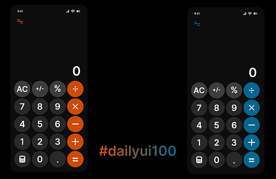 Calculator interface #DAILYUI100 ui