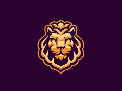 Majestic Golden Lion Logo powerfuldesign