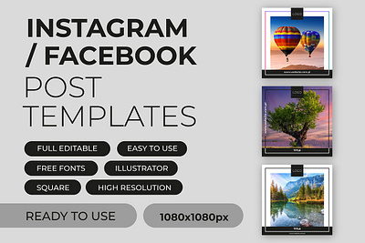 Instagram Facebook Post Template ai facebook post facebook post template facebook template illustrator instagram facebook post template instagram post instagram post template instagram template social media