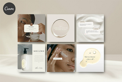 CANVA Skin Care Social Media Pack 3d animation branding graphic design logo motion graphics ui