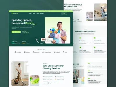 SineEase - Cleaning Agency Web Design agency clean cleaning creative design experience design framer grabui landing page management minimal modern service template ui ux web design webflow website wfc