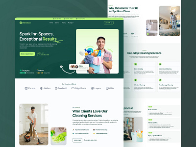 SineEase - Cleaning Agency Web Design agency clean cleaning creative design experience design framer grabui landing page management minimal modern service template ui ux web design webflow website wfc