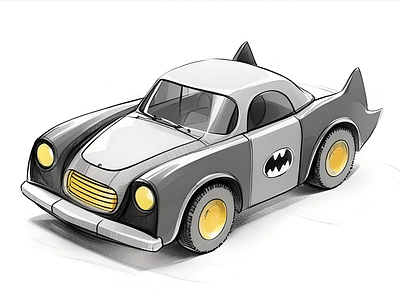 Batmobile Classic Car Sketch 2d batman car batmobile art batmobile concept batmobile sketch car car design car illustration car model car sketch cartoon cartoonsaz classic car comic style batmobile design graphic design illustration sketch superhero car ui