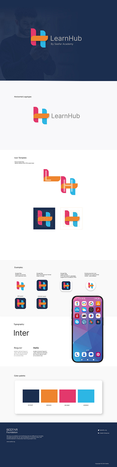 LearnHub Visual Identity app branding design illustration logo typography ui