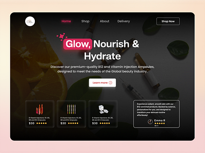 B12Supplies - Redesigning an E-Commerce Website. b12 beauty branding care dark ecomerce fashon figam graphic design landing page makeup one page prototype shop skin care template ui uiux vitamin