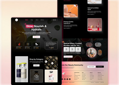 B12Supplies - Redesigning an E-Commerce Website. b12 beauty branding care dark ecomerce fashon figam graphic design landing page makeup one page prototype shop skin care template ui uiux vitamin