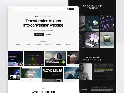 Creovate — Modern Website Template for Creative Agencies agency branding clean creative creativebusiness creativestudio design digital agency framer framer template illustration landing page minimal modern template ui ux web design webflow website