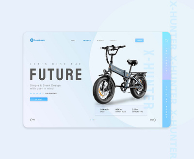 E-Bike Landing Ui app bike ui bikeui branding clean design e bike ui landingpage onepage ui responsive ui ux website design webui