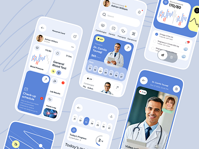 Telemedicine Redefined – App UI Concept app design biotech clinic doctor health health tracking healthcare healthtech hospital medical care medical tracking app medicine mobile app mobile design mobile ui online medicine