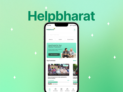 Helpbharat - A Donation app app design application design donation app help ui ui design services