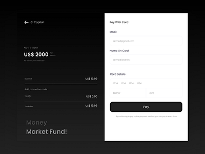 Check out- PAYMENT checkout financewebsite financial screen financial service fintech moneymarketfund payment paymentweb productdesign promotion ui ux webapp website