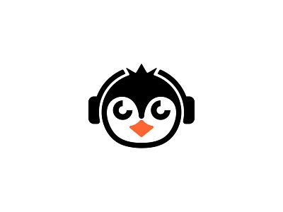 Penguin Headphone Logo ( Logo Forsale ) animal branding compuer design geek headphone icon iconic illustration logo logo design logodesign mascot minimal minimalist logo music penguin ui