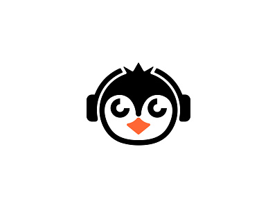 Penguin Headphone Logo ( Logo Forsale ) animal branding compuer design geek headphone icon iconic illustration logo logo design logodesign mascot minimal minimalist logo music penguin ui