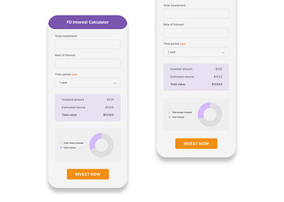 FD Interest Calculator UI Design ui