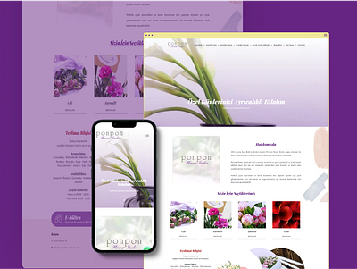 Ponpon Flower Studio clean flower flower shop fullwidth responsive web webdesign white çiçek