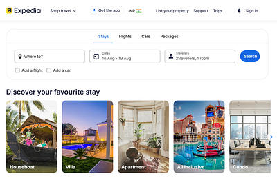 Expedia Website Clone Design ui