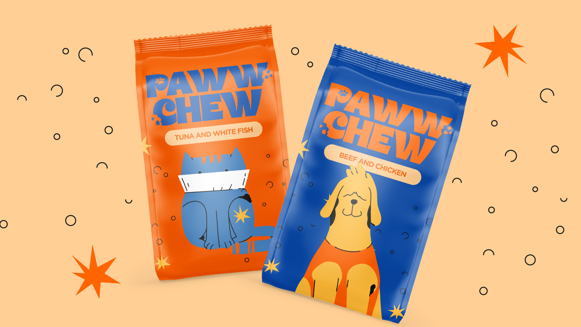 Logo & Branding Design for Pets Food animation brand identity brand identity design branding case study logo design logo intro logo mark packaging pets pets food