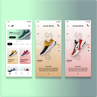 Shoe Store App Design app design application designer branding design graphic designer typography