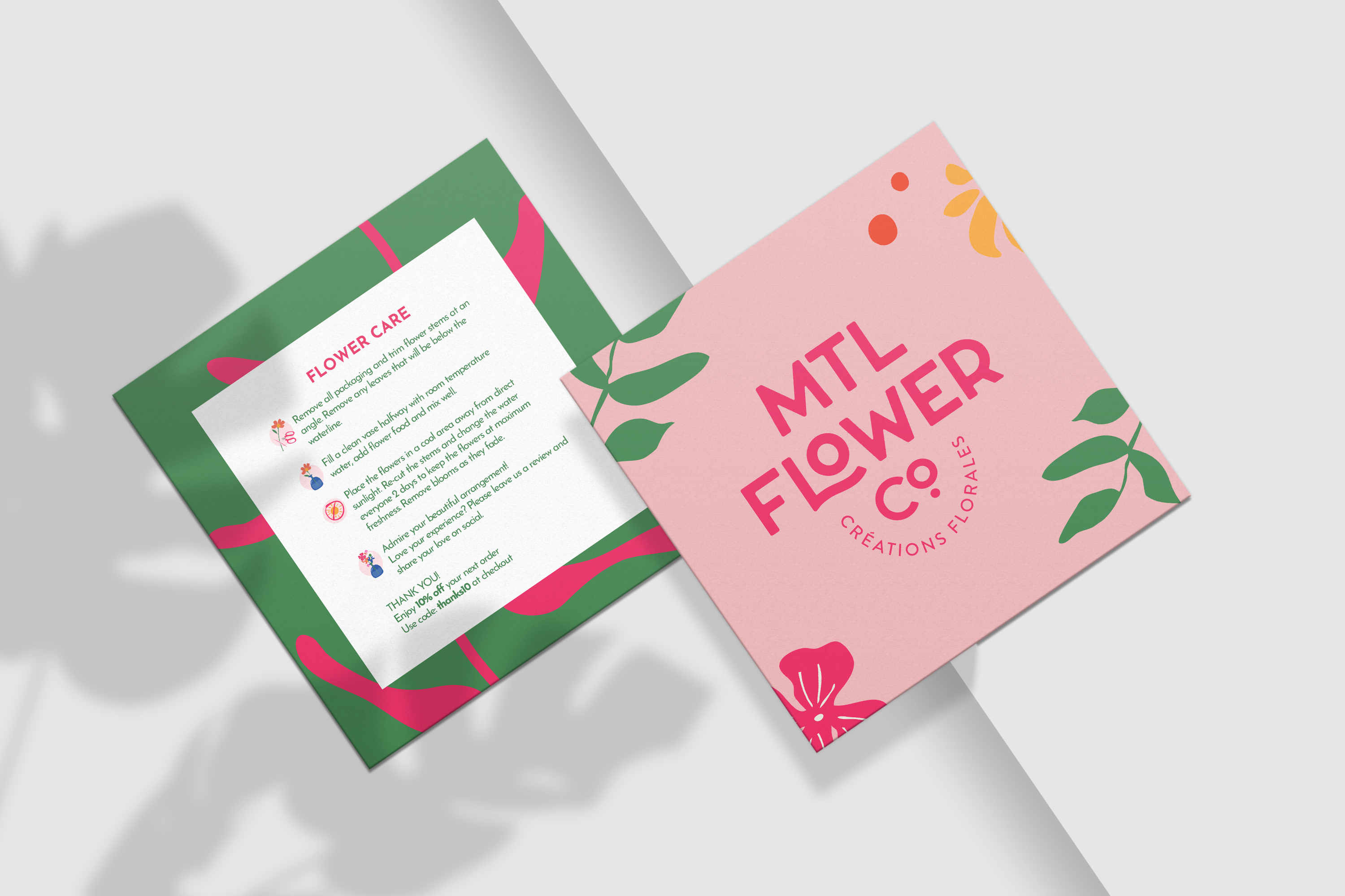 Flowers Store Branding and Packaging Case Study animation branding colorful digital illustrations flowers icons illustrations mood board packaging store store front thank you card wine