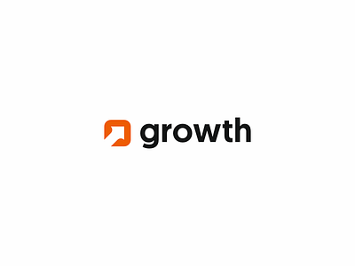 Growth logo design arrow black design forward grow growth logo logo design minimal minimalist negative space orange shape simple symbol up way way forward way up