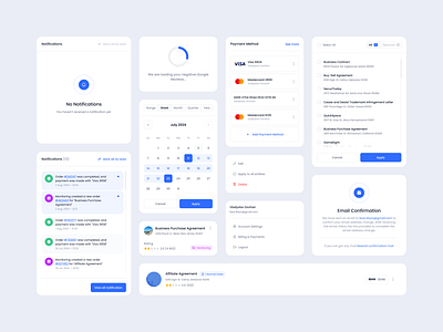 Design System for a Management System • trustfix 2024 bjlame blue business calendar card components dashboard design entity kit loading minimal notification payment card system ui ux website white