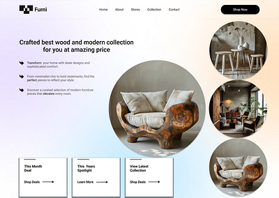 Furni: A furniture landing page color designer landingpage uidesign uxdesigner