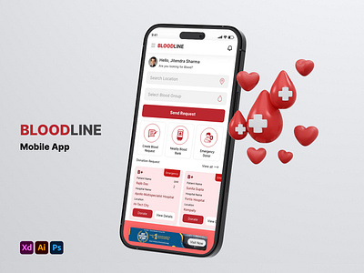 Innovative Solutions for Lifesaving Connections blood donation app blood donor branding community engagement design donation donation app illustration mobile app templates ui visual design