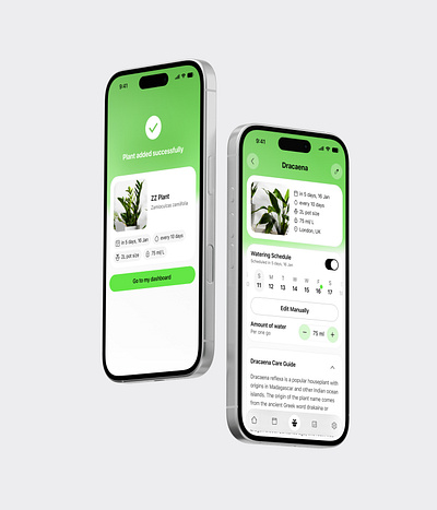 WaterLily - Smart Home Plant Care App ai mobile app mobile application mobile design smart home ui design