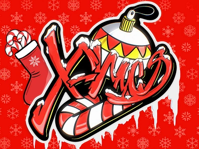 X-mas christmas graphic design lettering new year street art urban words x mas