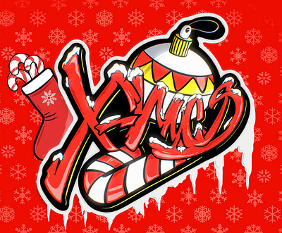 X-mas christmas graphic design lettering new year street art urban words x mas