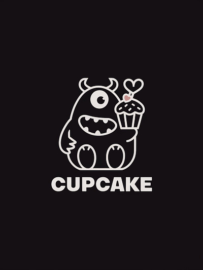 cup cake icon, illustration design logo cooking