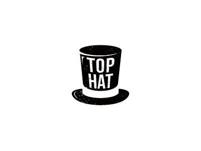 Top Hat black graphic hat logo mark monochrome texture top white word