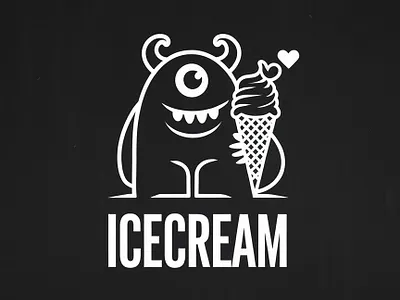 Professional vector icecream icon logo cream