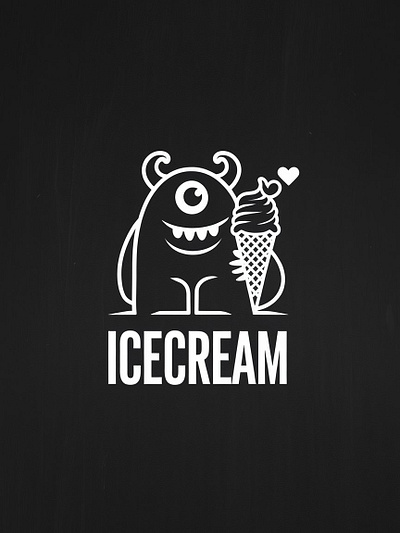 Professional vector icecream icon logo cream