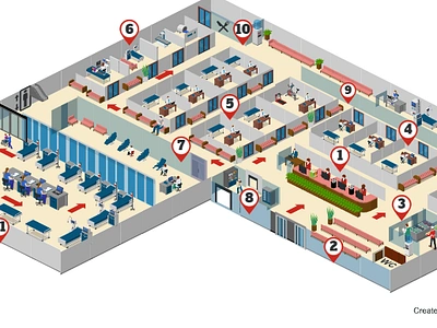 Floor Plans | Hospital Planning 3d 3d modelling floorplans hospital floor design