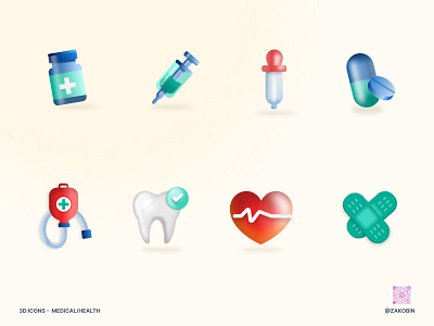 3D ICONS - MEDICAL/HEALTH 3d health icons medical ui visual zayeem