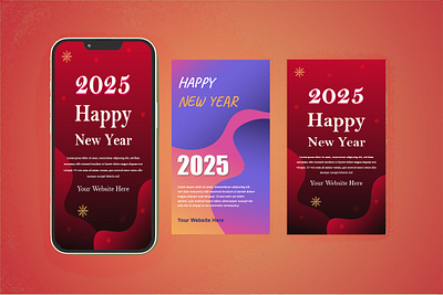 Happy New Year 2025 Instagram Story 3d art christmas christmas cards design graphic design happy new year illustration illustrator new year new year cards vector