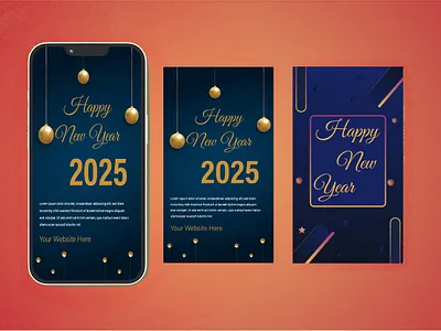 Happy New Year 2025 Instagram Story 3d art christmas christmas cards design graphic design happy new year illustration illustrator new year new year cards vector