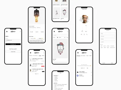 Digital fashion e-commerce UI wireframes digital fashion e commerce minimalism profile page uxui web3 wireframes