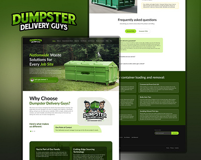 Dumpster Delivery Guys - Landing page branding design typography userinterface website