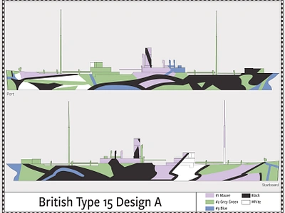 British Type 15, Design A - Dazzle Camouflage - 1917 camouflage dazzle illustration