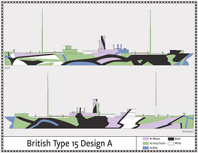 British Type 15, Design A - Dazzle Camouflage - 1917 camouflage dazzle illustration